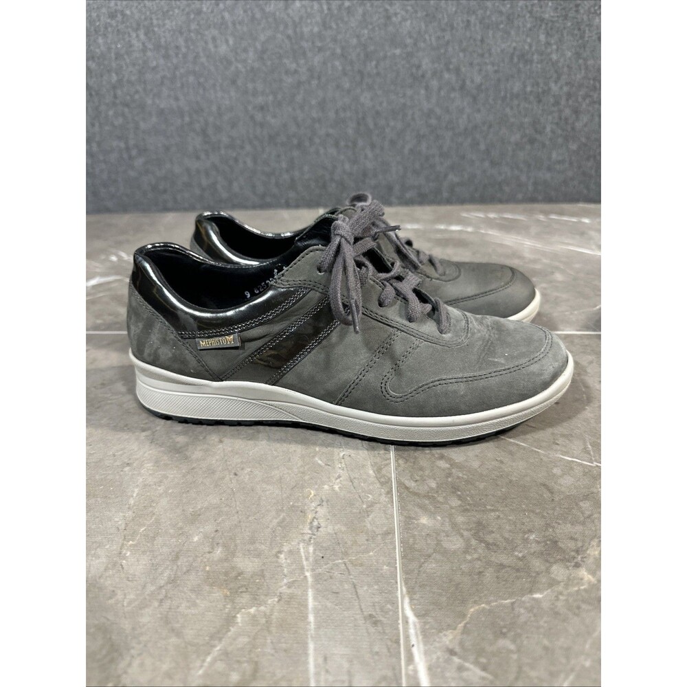 Mephisto Rebeca Runoff Gray Metallic Suede Lace Up Sneakers US U EU 5.5 B40